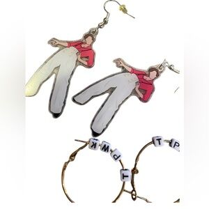 Harry Styles Fine Lines TPWK Gold & White Earrings 2 Pairs NEW Costume Jewelry